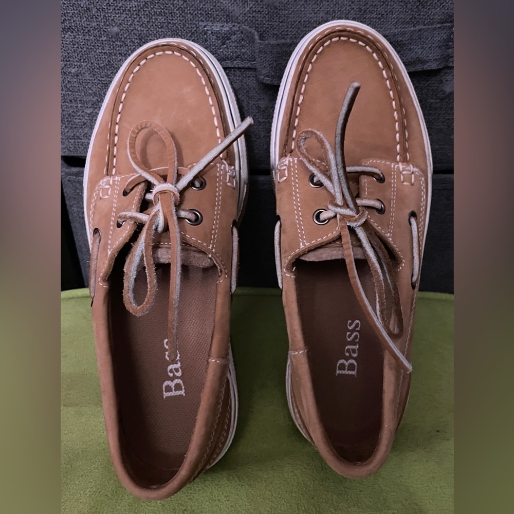 Bass Leather Boat Shoes Rower A615 Men's Size 7M EUC